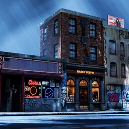 City Street Night Scene