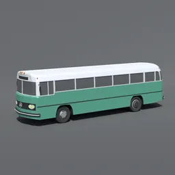 Low Poly Retro Bus