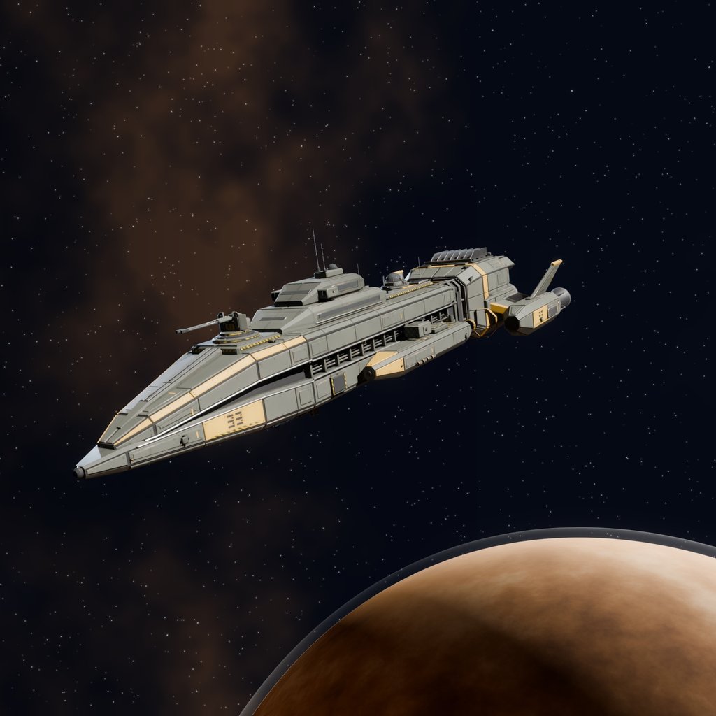 Sci Fi Corvette | Spacecraft models | Blendkit