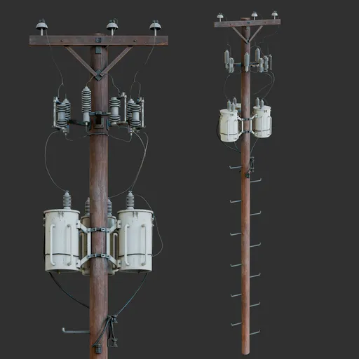 Wood Utility Pole 01