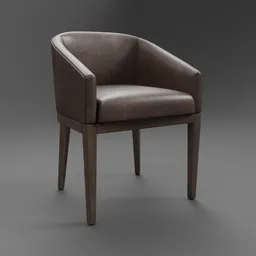 Morgan Barrelback Slope Leather Armchair
