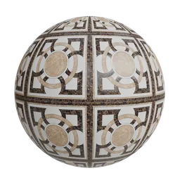 Classic waterjet marble medallion