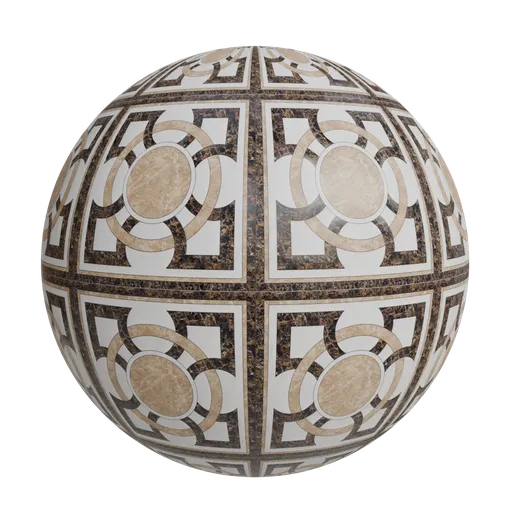 Classic waterjet marble medallion