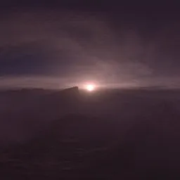 Hazy Rugged Planet Landscape