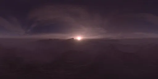 Hazy Rugged Planet Landscape