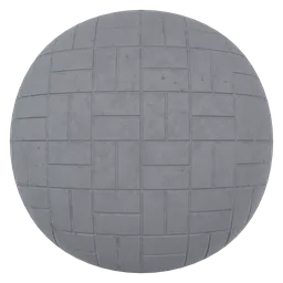 High-quality seamless PBR concrete paving texture for 3D rendering in Blender Eevee.