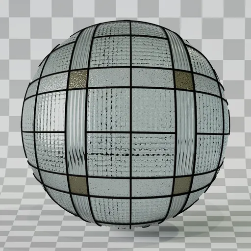 Grid Glass Panel Brown