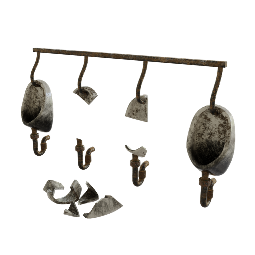 Dirty & Broken Urinals Bathroom Furniture Sets models BlenderKit