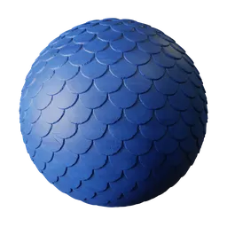 Blue Scalloped Roof Tiles