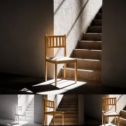 Minimal Chair at Stair Base