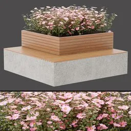 Wood‑Concrete Flower Pot