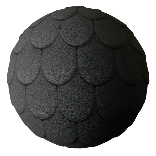 Shingle Roof Tiles Dark Rounded