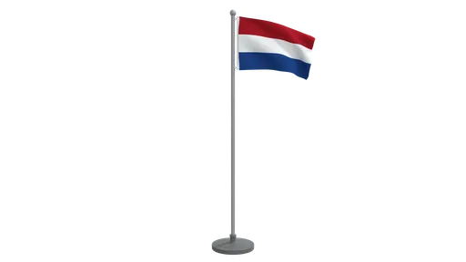 Low poly animated Dutch flag 3D render, optimized for Blender, ready for CG visualization with clean quad meshes.