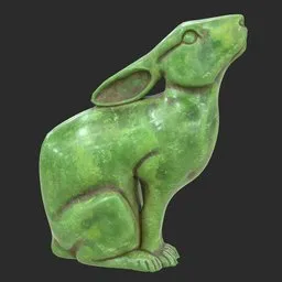 Rabbit jade statue