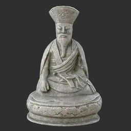 Zen Monk Figurine Carved Limestone