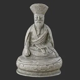 Zen Monk Figurine Carved Limestone