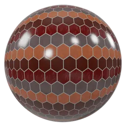 High-resolution hexagonal tile PBR texture for 3D modeling in Blender and compatible software.