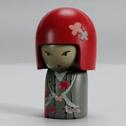 decoration  Kokeshi Japanese doll 01