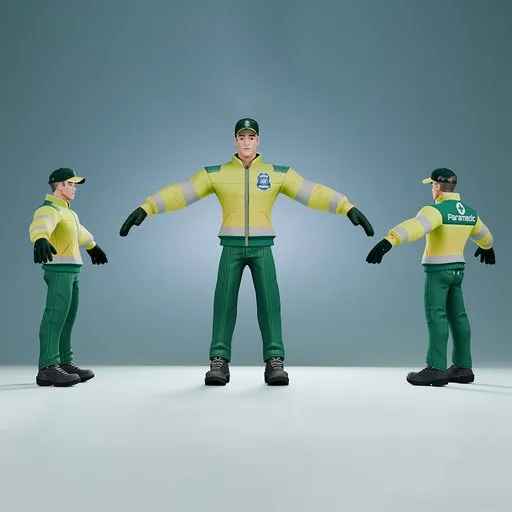 Paramedic in Yellow Rescue Uniform