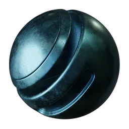 Shabby blue glossy metal