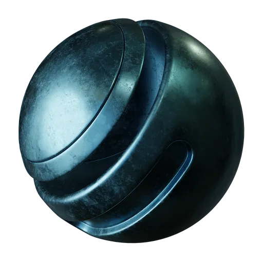 Shabby blue glossy metal