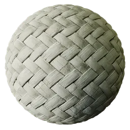 Basket Weave White Bamboo