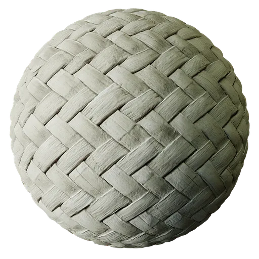 Basket Weave White Bamboo