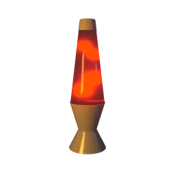 Detailed 3D render of a red lava lamp using Blender EEVEE with advanced refraction and bloom effects for realistic lighting.