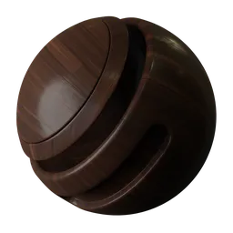 High-quality PBR dark polished hardwood texture for 3D modeling in Blender, adjustable UV map size for versatile use.