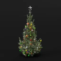 Christmas Tree Deco Snow Sml Var