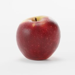 "Bicolor Apple Photoscan - Realistic PBR 3D model for Blender 3D. Scanned and enhanced through photogrammetry techniques, this bicolor apple features vibrant red and green colors with a detailed leaf. Perfect for rendering with V-ray and suitable for game development."