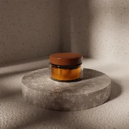 Cosmetic Product on Stone Podium