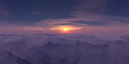 Large Sun Cloudy Magical Scene