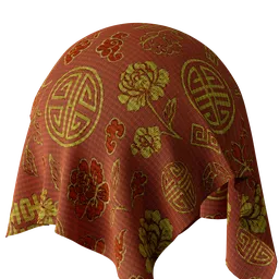 Chinese Brocade Fabric  Symbol Pattern