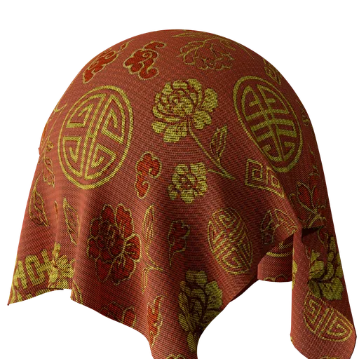 Chinese Brocade Fabric  Symbol Pattern