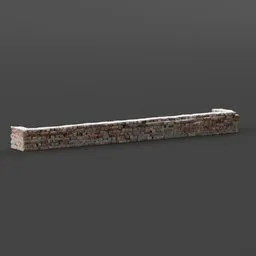 "High-quality 3D model of a small stone fence wall corner with white plank siding and red bricks, scanned and reduced to 50K using Blender 3D software. Perfect for use in 3D modeling projects. Get this stunning fence model from BlenderKit today!"