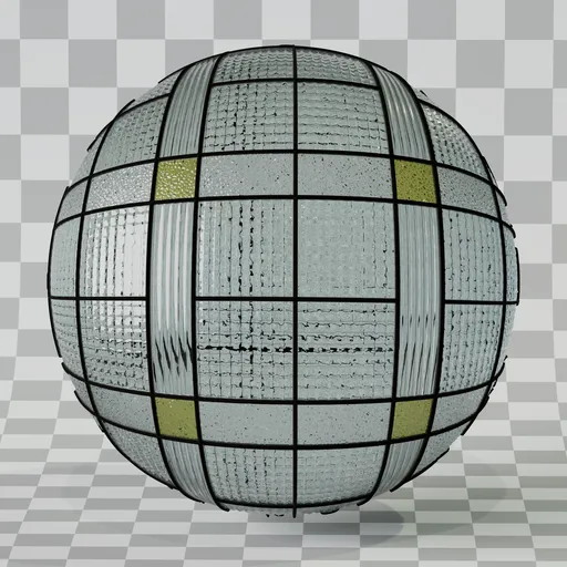 Grid Glass Panel Yellow