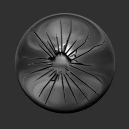 3D sculpting brush for Blender creating multi-cracks and glass damage effects on models