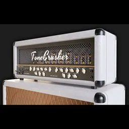 Highly detailed 3D model of ToneCrusher 60W amplifier, ideal for Blender renderings, showcasing guitar equipment.