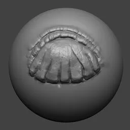 NS Single Scale 01 brush imprint for detailed reptilian skin texture in 3D modeling, compatible with Blender.