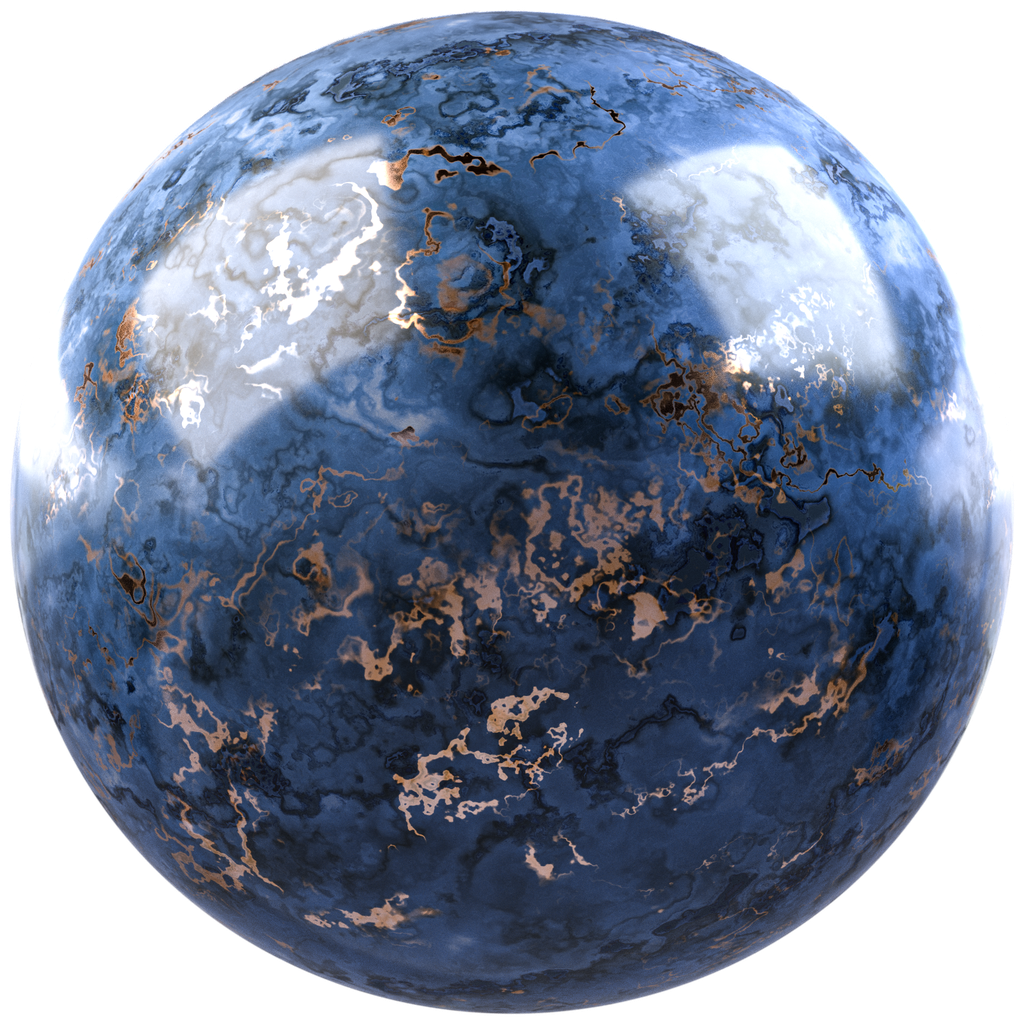 BlenderKit | Download the FREE Blue and gold marble material