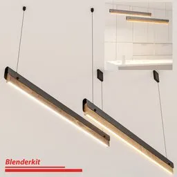 Detailed 3D model of a modern ceiling lamp with 661 polys rendered in Blender cycles for interior design.