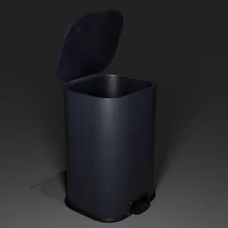 Plastic Step Trash Can (Black)