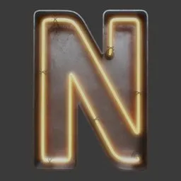 Neon Letter N