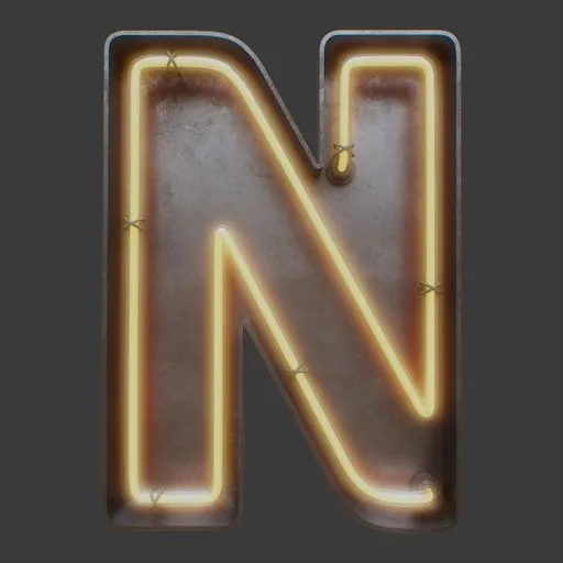 Neon Letter N