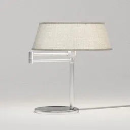 Realistic 3D table lamp model with textured fabric shade for Blender rendering.