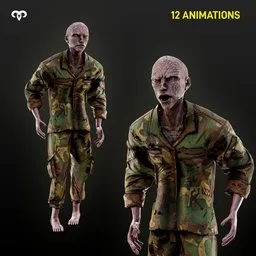 Military Zombie Animated