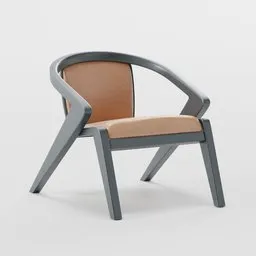 High-quality 3D rendered model of a stylish lounge chair for Blender, ideal for interior design visualizations.