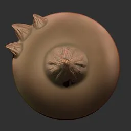 3D sculpting brush imprint resembling dragon scales for detailing creature models in Blender.