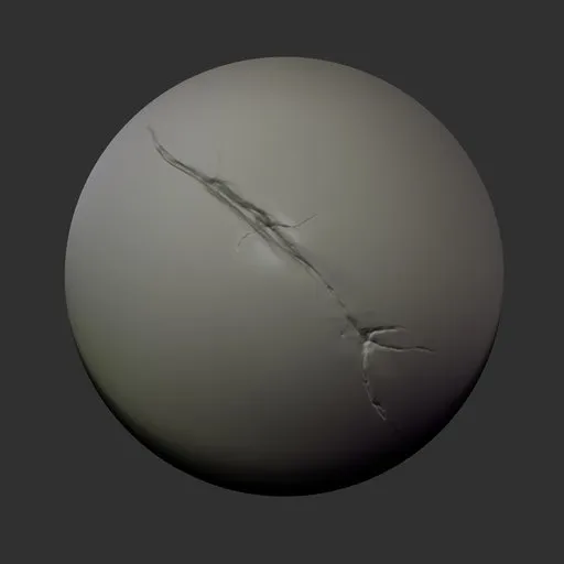 3D Sculpting Brush for Realistic Crack and Damage Effects on Hard Surfaces